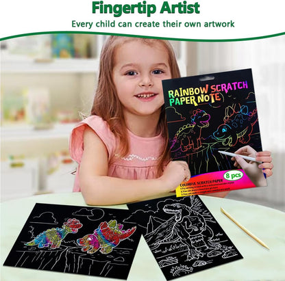 BAOXUE Scratch Art for Kids, Mermaids Black Rainbow Scratch Paper Set-Arts And Crafts & Supplies, DIY Activity & Party Games, Mermaid Toys Gifts for Toddlers, Girls