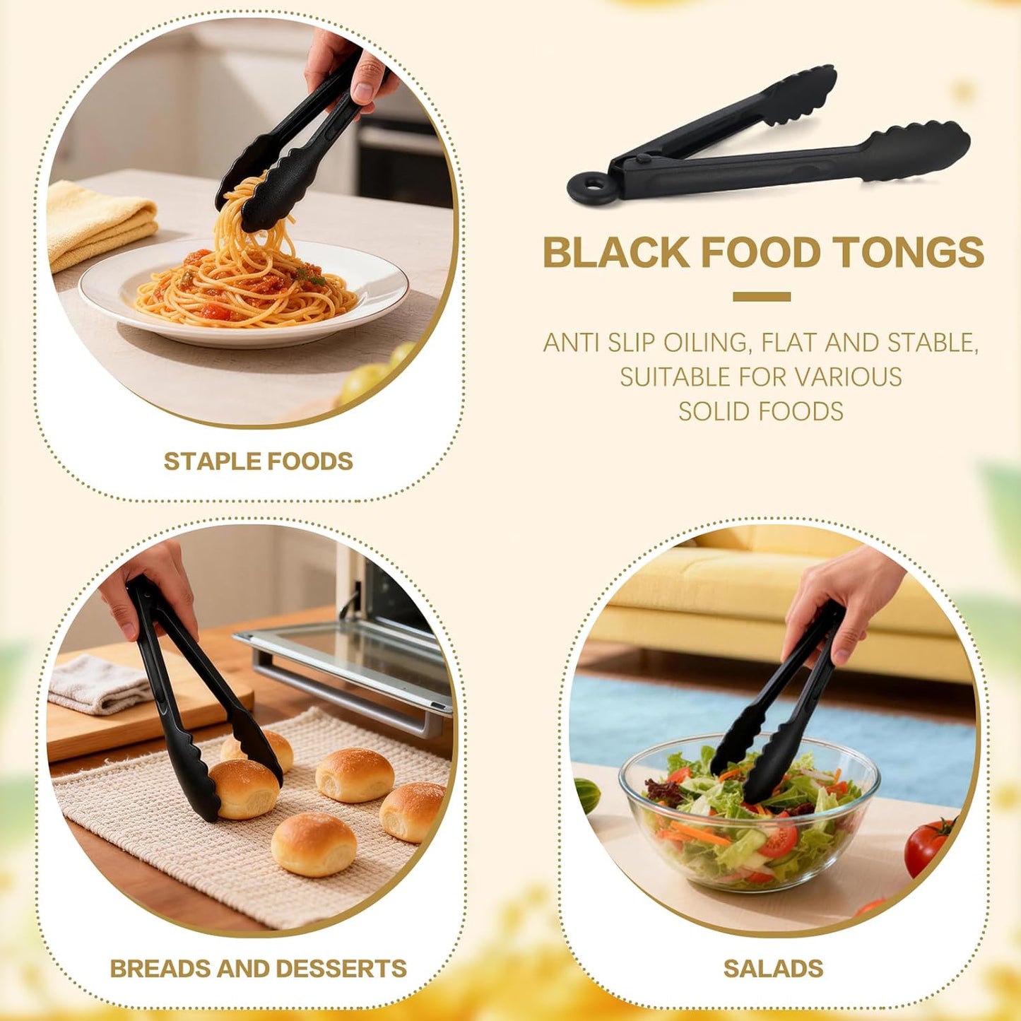 30Pc Plastic Serving Tongs, 11-Inch Heavy Duty Locking Reusable or Disposable Salad Tongs with Secure Push & Pull Lock, Hanging Hole Serving Utensils Set for Buffets, Appetizer, BBQ, Catering, Parties