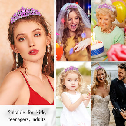 Birthday Sash for Women,Birthday Crown Tiaras for Women,Gold Rhinestone Queen Sash and Crown Tiara Headband for Party Decorations