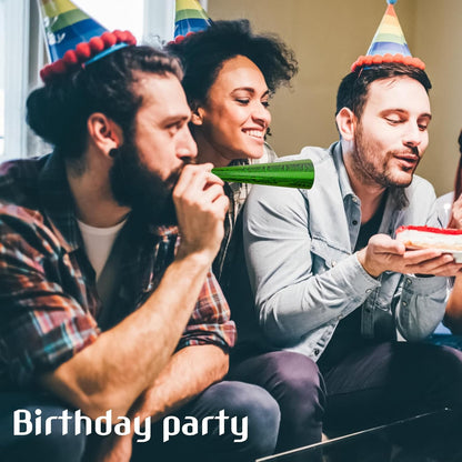 10PCS Party Horns Paper Noisemaker – Birthday Party Favors, Fun Blowout with Laser Design, Noisemakers for Celebrations & Events GIFTS