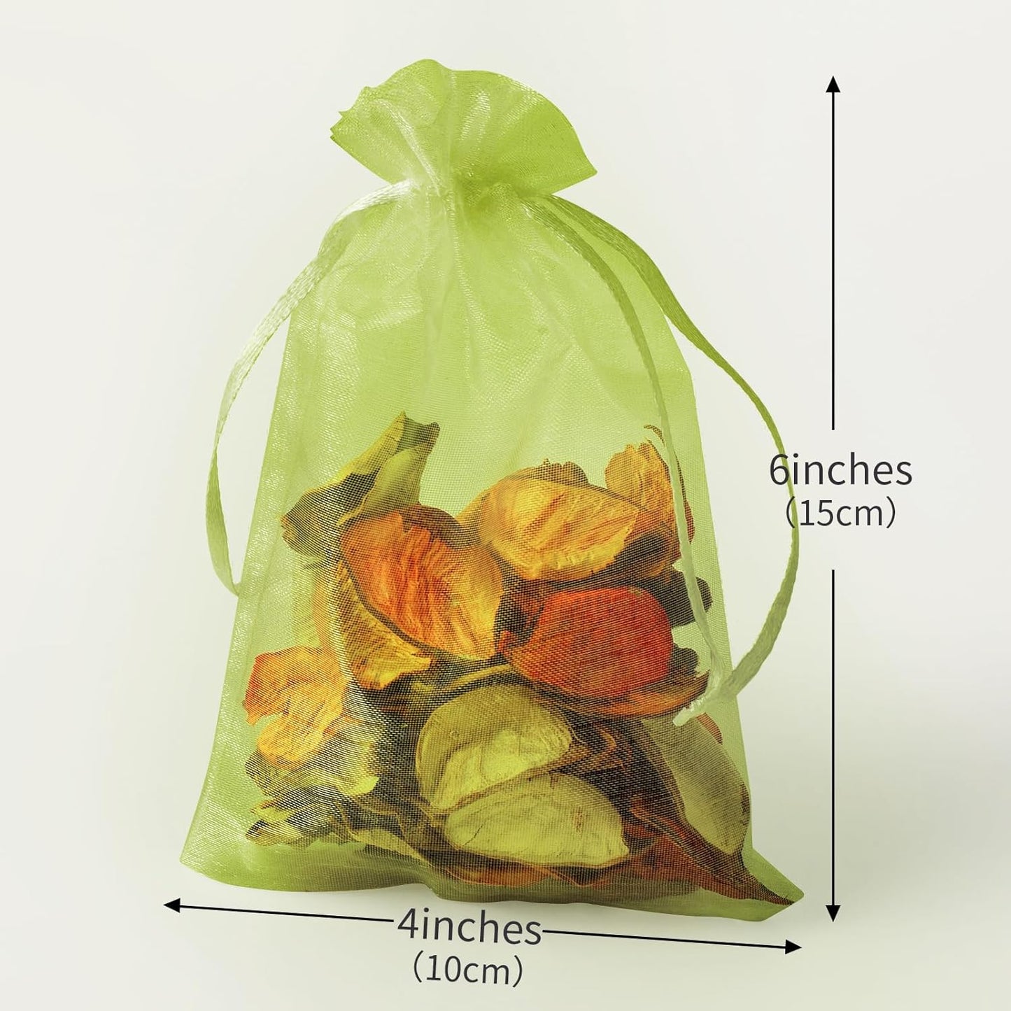 100PCS White Organza Bags, 4x6 Inch Small Mesh Bags Drawstring, Jewelry Gift Bags for Easter, Party, Festival, Bathroom Soaps, Makeup