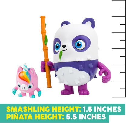 Pinata Smashlings: Pinata Box - Sana The Panda - Kids Articulated 5" Pinata Character Figure w/Pinata Stick, 2 Exclusives & Hidden Smashling, Toikido
