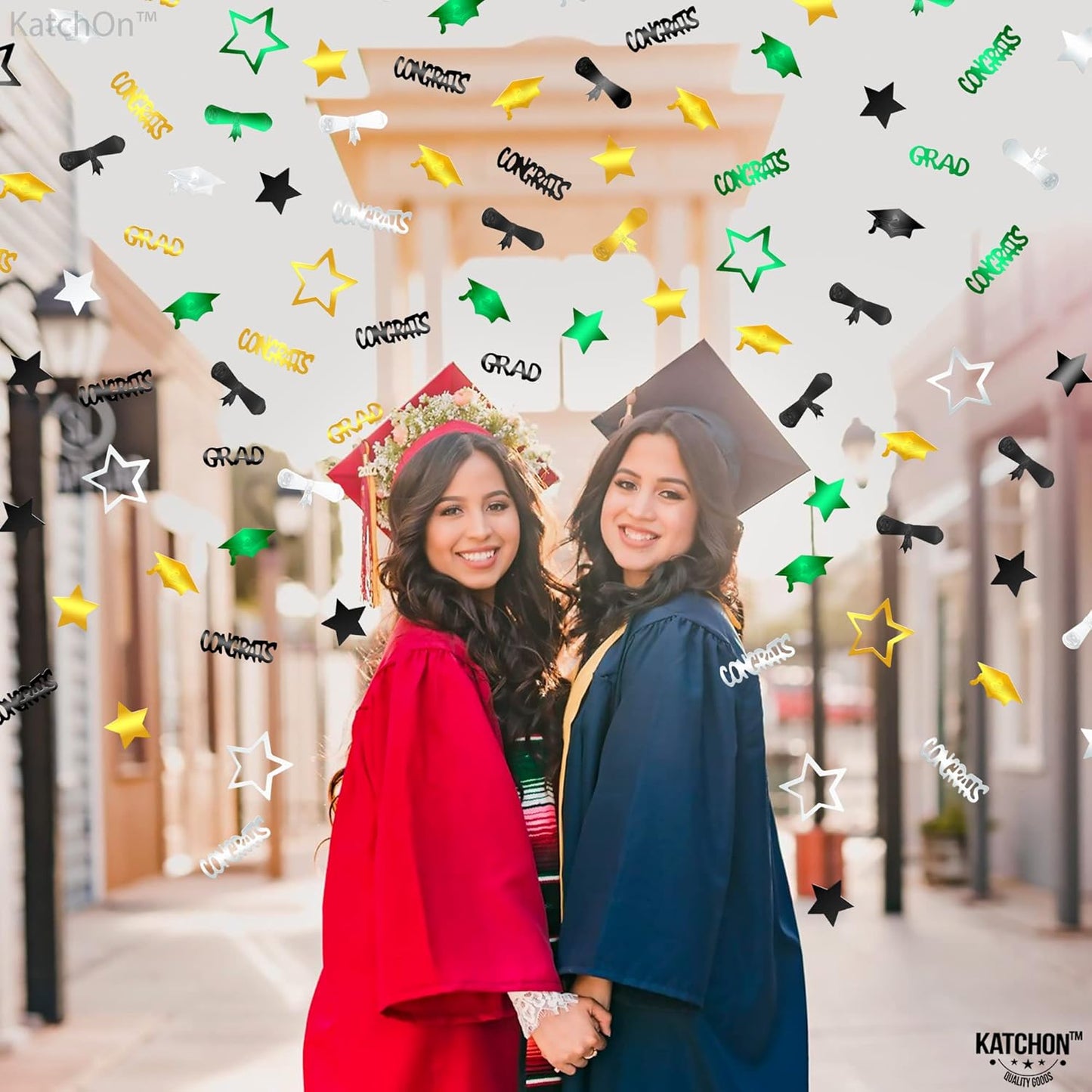 Black and Gold Grad Graduation Decorations 2026 - Pack of 1000, Congrats Grad Graduation Confetti 2026 | Grad Confetti Class of 2026 for Black and Gold 2026 Graduation Decorations, KatchOn