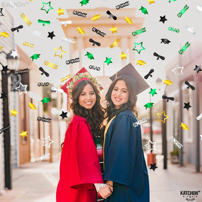 Black and Gold Grad Graduation Decorations 2026 - Pack of 1000, Congrats Grad Graduation Confetti 2026 | Grad Confetti Class of 2026 for Black and Gold 2026 Graduation Decorations, KatchOn