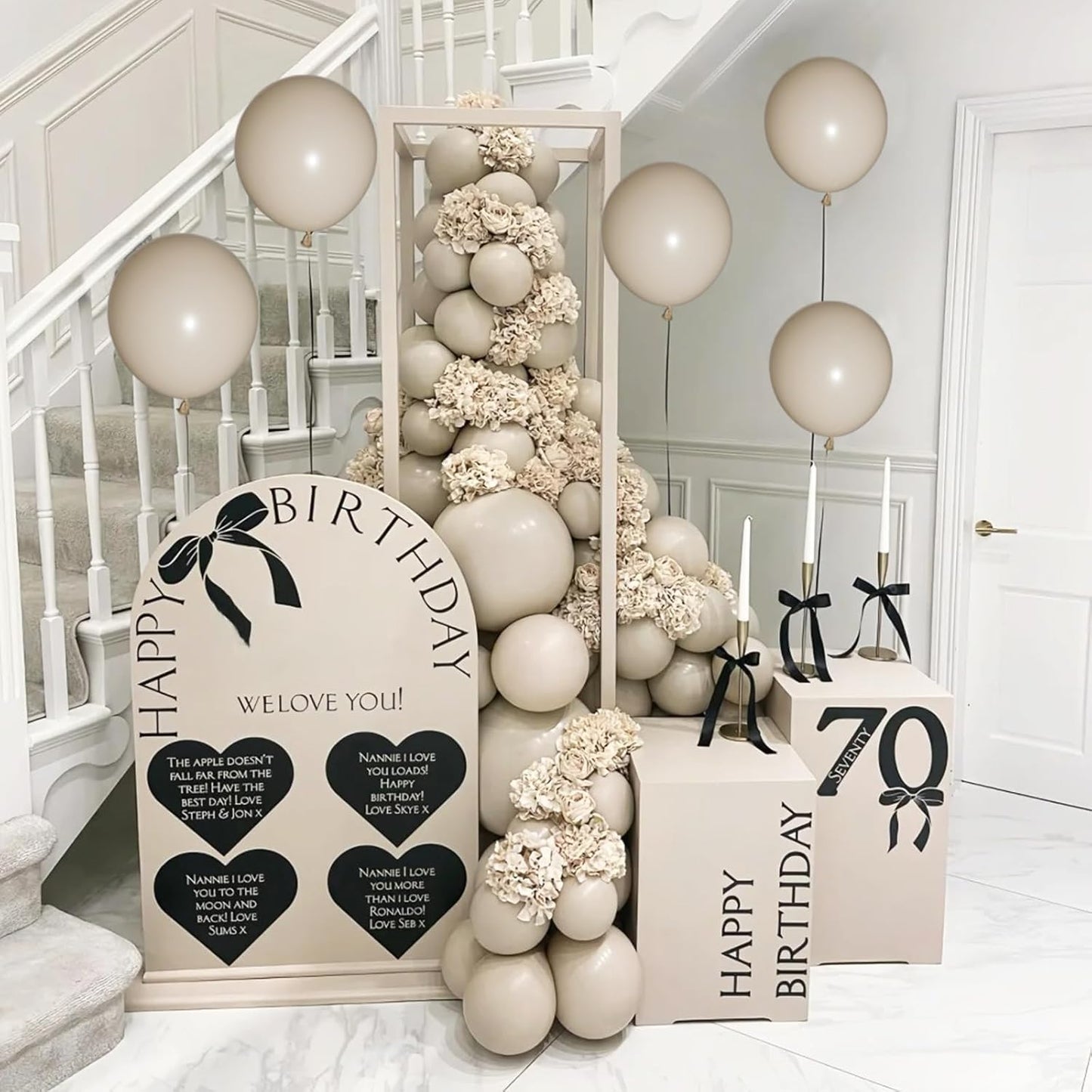 110pcs Black Balloon 12 inch, Black Latex Balloons for Birthday Party Baby Shower Wedding(with 2 Ribbons). - Colors B