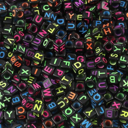 1000Pcs Glow Letter Beads Acrylic Alphabet Bead Glow in The Dark, 4x7 mm Round Beads for Friendship Bracelets and DIY Crafts