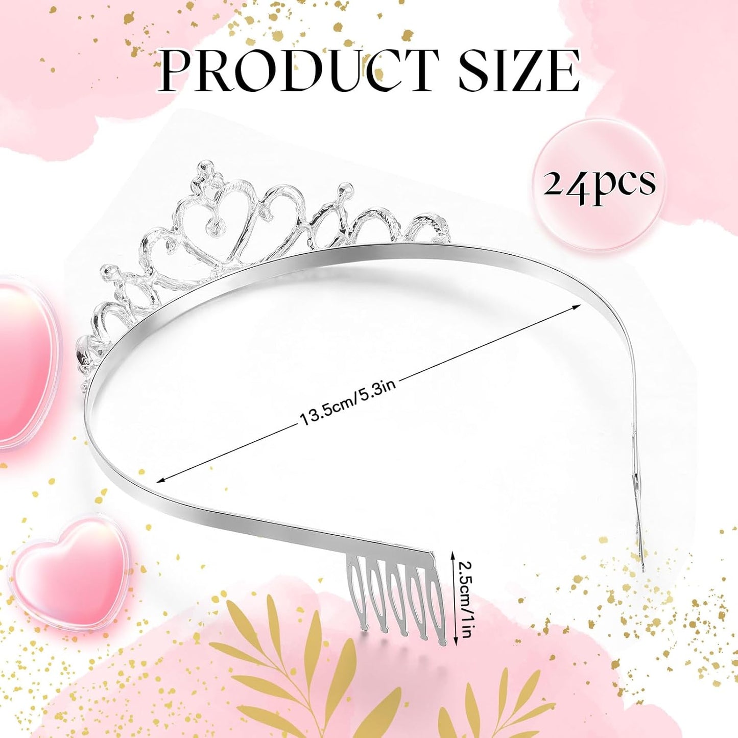 24 Pcs Crystal Tiara Crowns for Women Bulk Rhinestone Princess Headband Crown with Combs Tiaras for Pageant Bridal Shower Wedding Birthday Prom Party Gifts