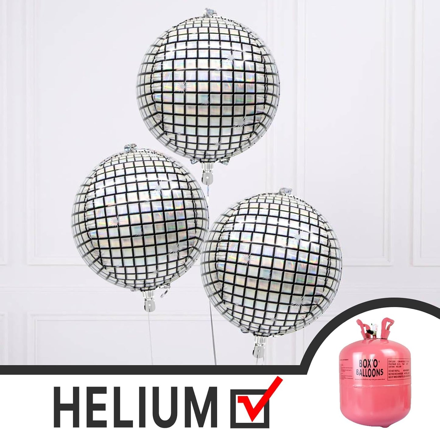 PartyWoo Metallic Gold Foil Balloons 20pcs Different Sizes Pack of 22 15 10 Inch Large Round Foil 4D Inflatable Mirror Ball Mylar Balloons for Graduation Birthday Baby Shower Party Decorations