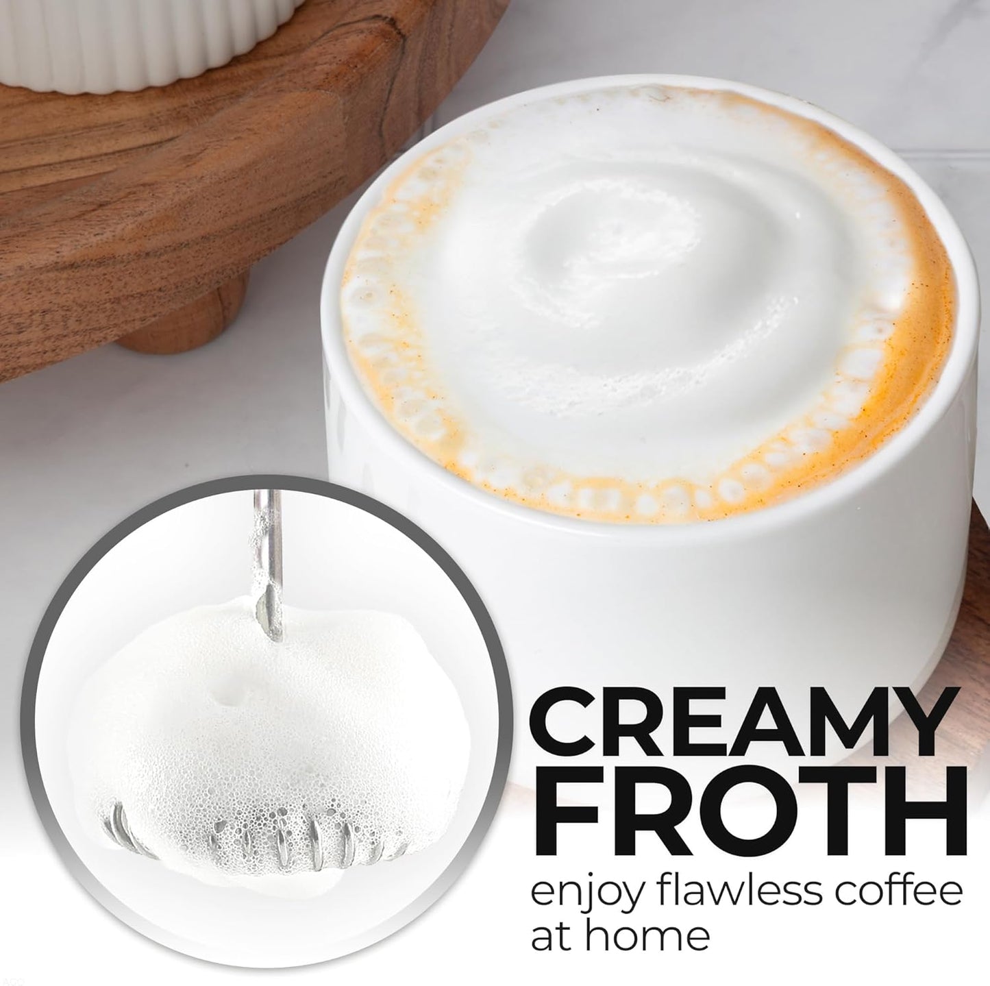 Zulay Kitchen Powerful Milk Frother Wand With Duracell Batteries - Ultra Fast Handheld Drink Mixer - Electric Whisk Foam Maker for Coffee, Lattes, Cappuccino & Matcha - Z1 Motor - Black - Colors A