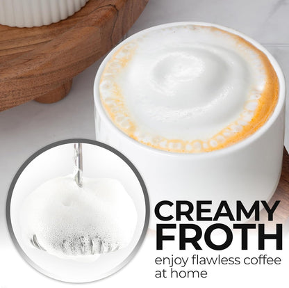 Zulay Kitchen Powerful Milk Frother Wand With Duracell Batteries - Ultra Fast Handheld Drink Mixer - Electric Whisk Foam Maker for Coffee, Lattes, Cappuccino & Matcha - Z1 Motor - Black - Colors A