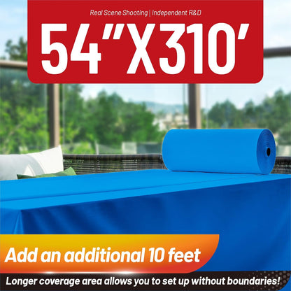 Plastic Table Cloth, 310 Ft X 54 in Disposable Tablecloth White Plastic Tablecloth with Any Cut Sliding Cutters Premium Table Cover Roll for Picnics, Parties, Birthdays, Weddings