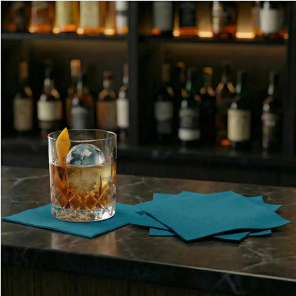 AH AMERICAN HOMESTEAD Cocktail Napkins-Disposable Beverage/Bar Napkins-White Linen-Like Square Napkins-Eco-Friendly & Compostable-Everyday Use, Party or Wedding 4.75inch x 4.75inch (100 Count, White)