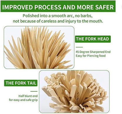 4.7 Inch Bamboo Skewers, 300 PCS Bamboo Paddle Wood Picks, Toothpicks for Appetizers, Cocktail Picks for Drinks, Food Picks, BBQ, Sandwich, Barbecue Snacks.