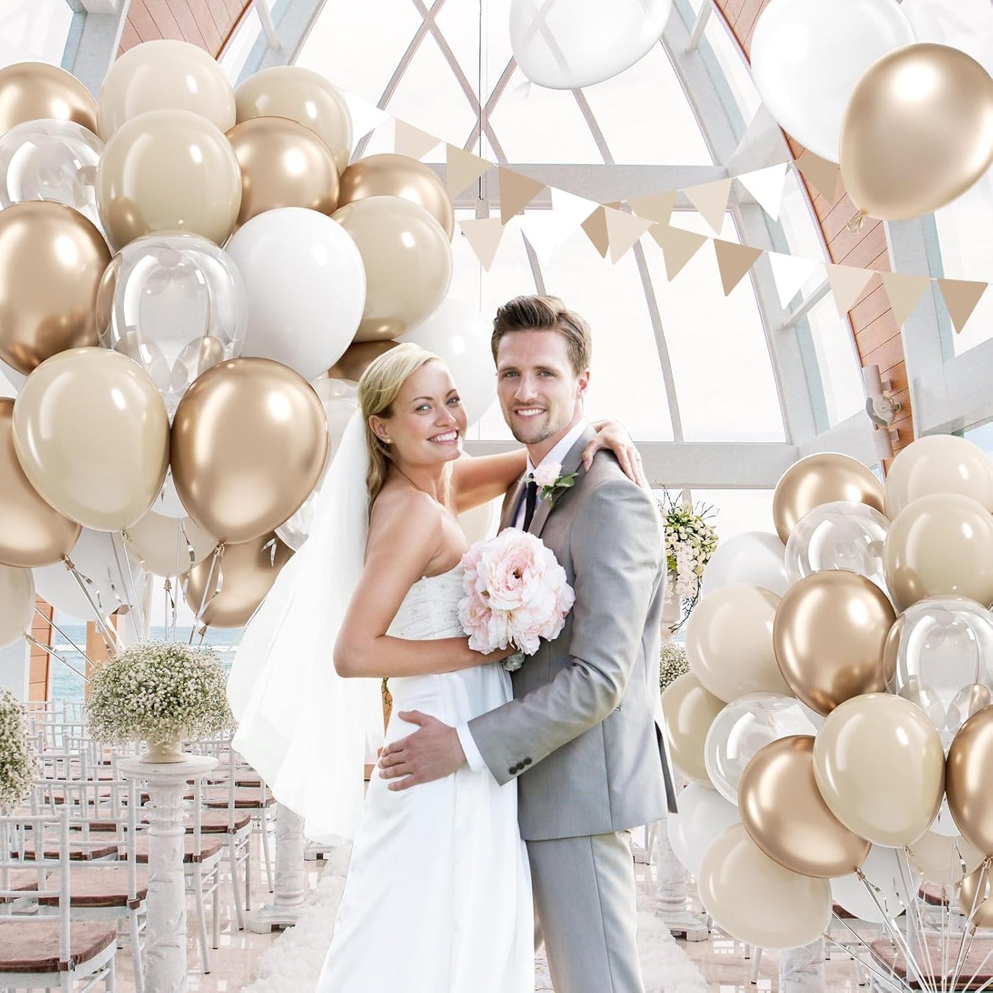 Light Pink and White Balloons, 60pcs 12inch Pearl Light Baby Pink Confetti White Balloons for Wedding Bridal Shower Baby Shower Pink Birthday Decorations