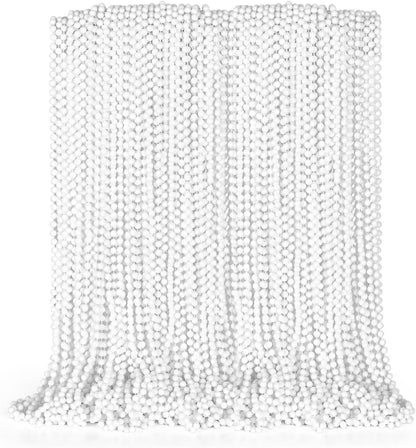 EOBOH 144PCS Mardi Gras Beads, Metallic 12 Kinds Bead Necklace Party Supplies, 33" Mardi Gras Necklace Costume Stuff, Festival Parade Throw Accessories for Wedding Birthday Celebrations Decorations