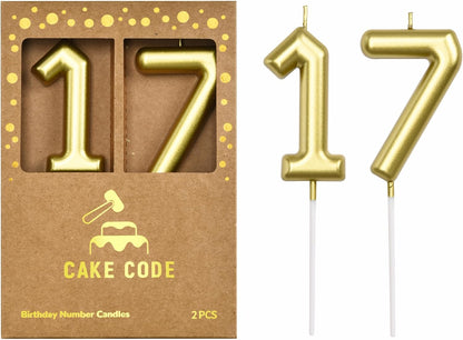 2.76 Inch Classical Gold 5 Number Birthday Candles, Gold Number Candles, Cake Number Candles, Party Celebration