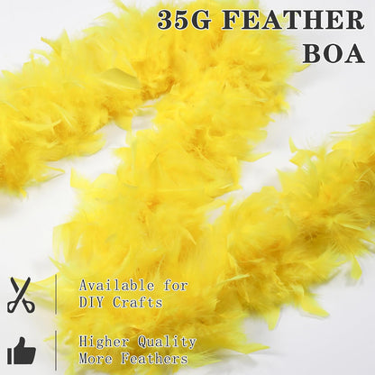 SOGUGOM Red 35g Feather Boas - 2 Yards Boa Feathers for Party, Wedding, Centerpieces, Concert, Costume and Christmas Tree(Red)