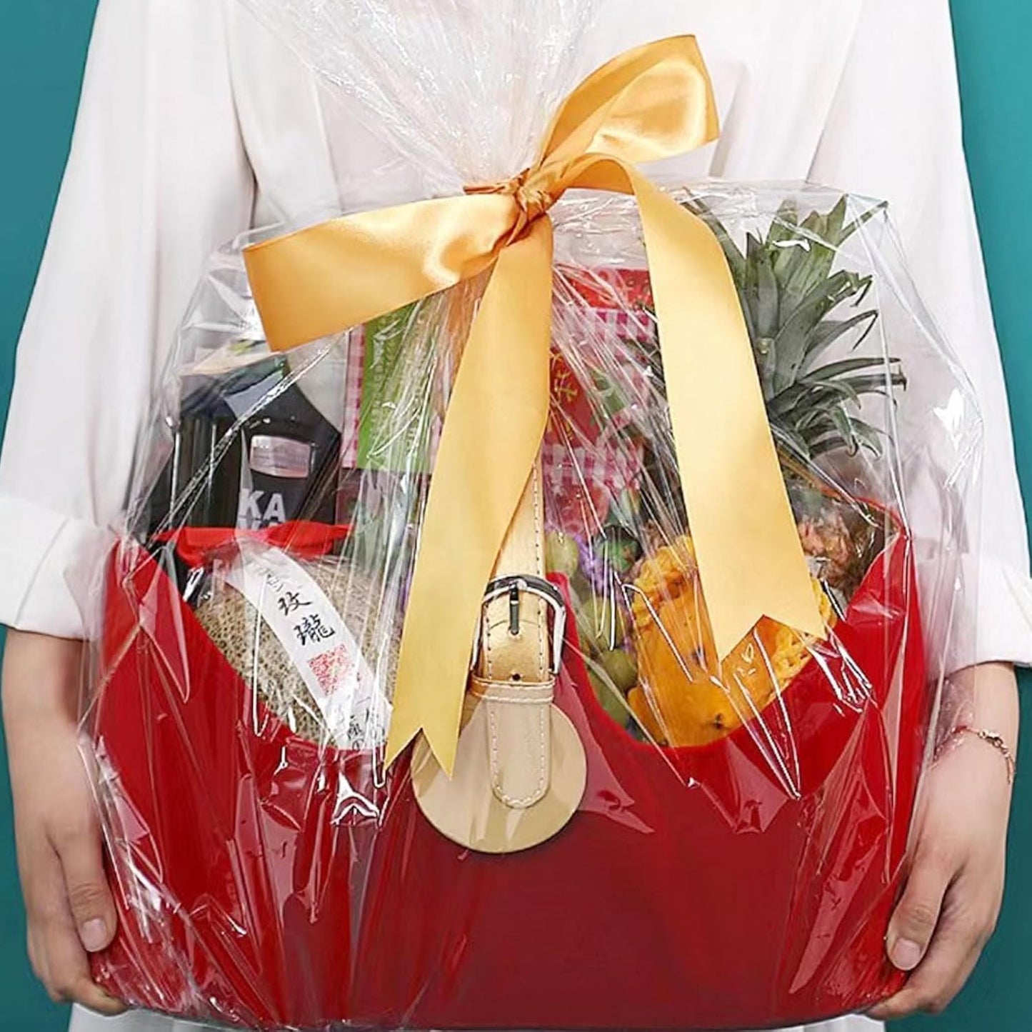 WIKDAY Cellophane Bags 100 PCS 6x10 Inches Clear Gift Gags with Ties Plastic Treat Party Favor Candy Bags for Gift Giving, Packaging Snack, Products