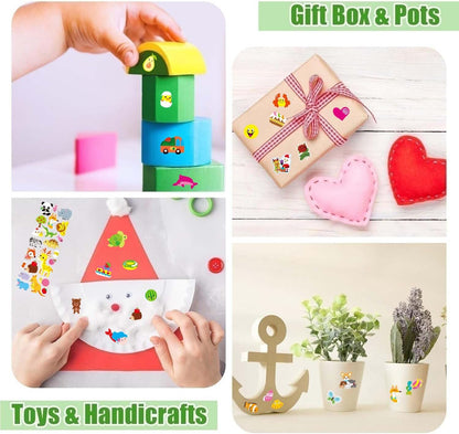 24 Sheets 3D Puffy Stickers for Kids Toddlers Bulk, Small Children Party Bag Sticker Variety Pack for Preschool Teacher, Boy Girl Rewards Crafts Scrapbooking Gifts (Dinosaur Animal Car Flower Heart)