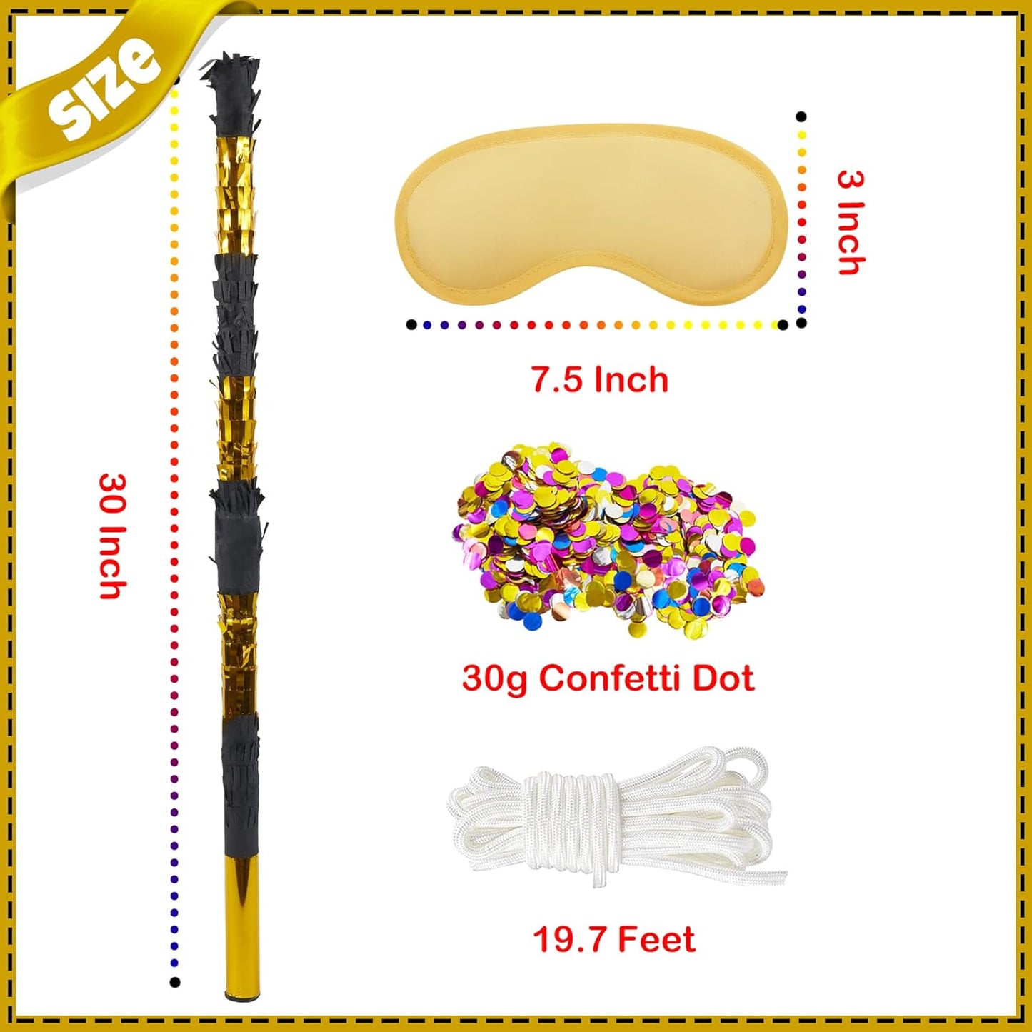 PCFING 30 Inch Piñata Stick Kit Blue Very Sturdy Will Not Break, Suitable for Boys Girls Adults Can Have Fun at Any Party
