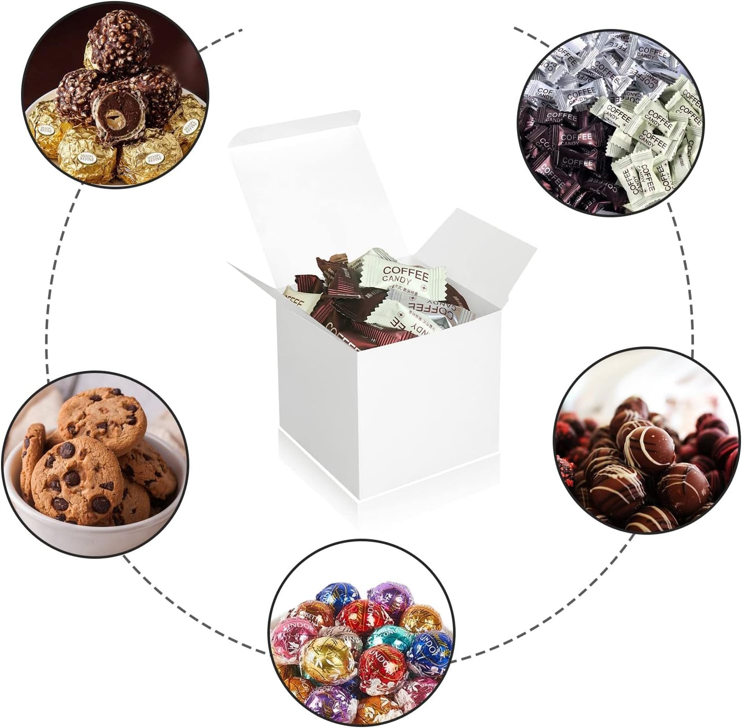 100 Pack Small Gift Boxes, 2x2x2 Inches Favor Boxes Gold Paper Gift Boxes with Lids for Presents, Crafting, Cupcake Boxes, Gifts, Candy Boxes for Wedding Party Bridal Shower Baby Shower Favors