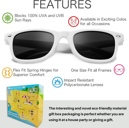 Party Sunglasses Bulk - Adult Retro Plastic Pack of 12 Vintage Sunglasses for Men Women - Party Favors