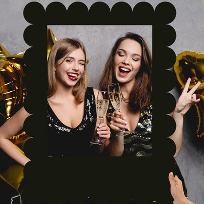 Beeveer 32 x 24 Inch Photo Booth Selfie Frame Prop Booth for Birthday Event Parties Large Blank DIY Cutout Props for Funny Decoration Christmas, Holiday Supplies
