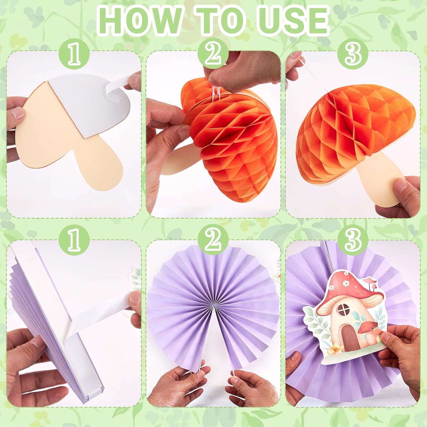 Easy Joy Paper Leaves Decorations for Wall Paper Fans Classroom Decoration Leaves Backdrop Decor Wall Decor,Set of 9