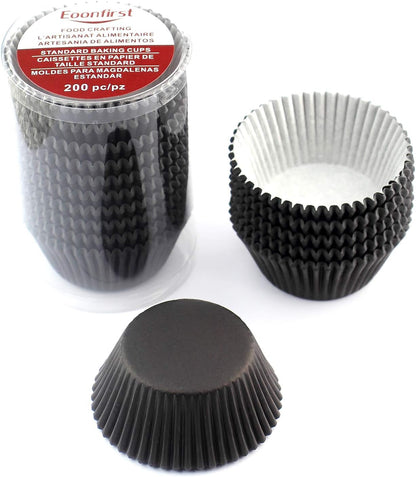 Standard Size Baking Cups Food-Grade Greaseproof Paper Cupcake Liners 200 Pcs (Natural)
