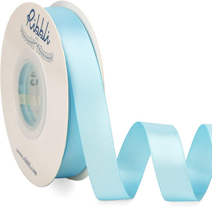 Ribbli Double Faced White Satin Ribbon,3/8” x Continuous 25 Yards,Fabric Ribbon use for Bows Bouquet,Gift Wrapping,Floral Arrangement