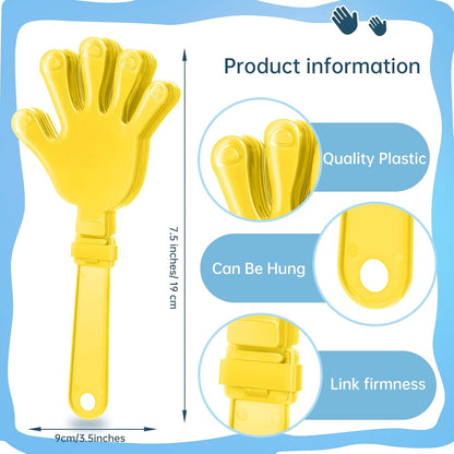 24 Pcs Orange Hand Clappers 7.5 Inch Clappers Noisemakers Noise Makers Party Favors Plastic Party Clapper for Sporting Events Cheers Ball Dance Basketball Football Noisemakers（Orange）