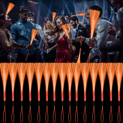 30 Pack Blue Fiber Optic Wands Glow Fiber Wands Bulk LED Light Up Wands with 3 Flashing Modes LED Flashing Sticks for July 4th Halloween Christmas Wedding Birthday Carnival Bachelor Party