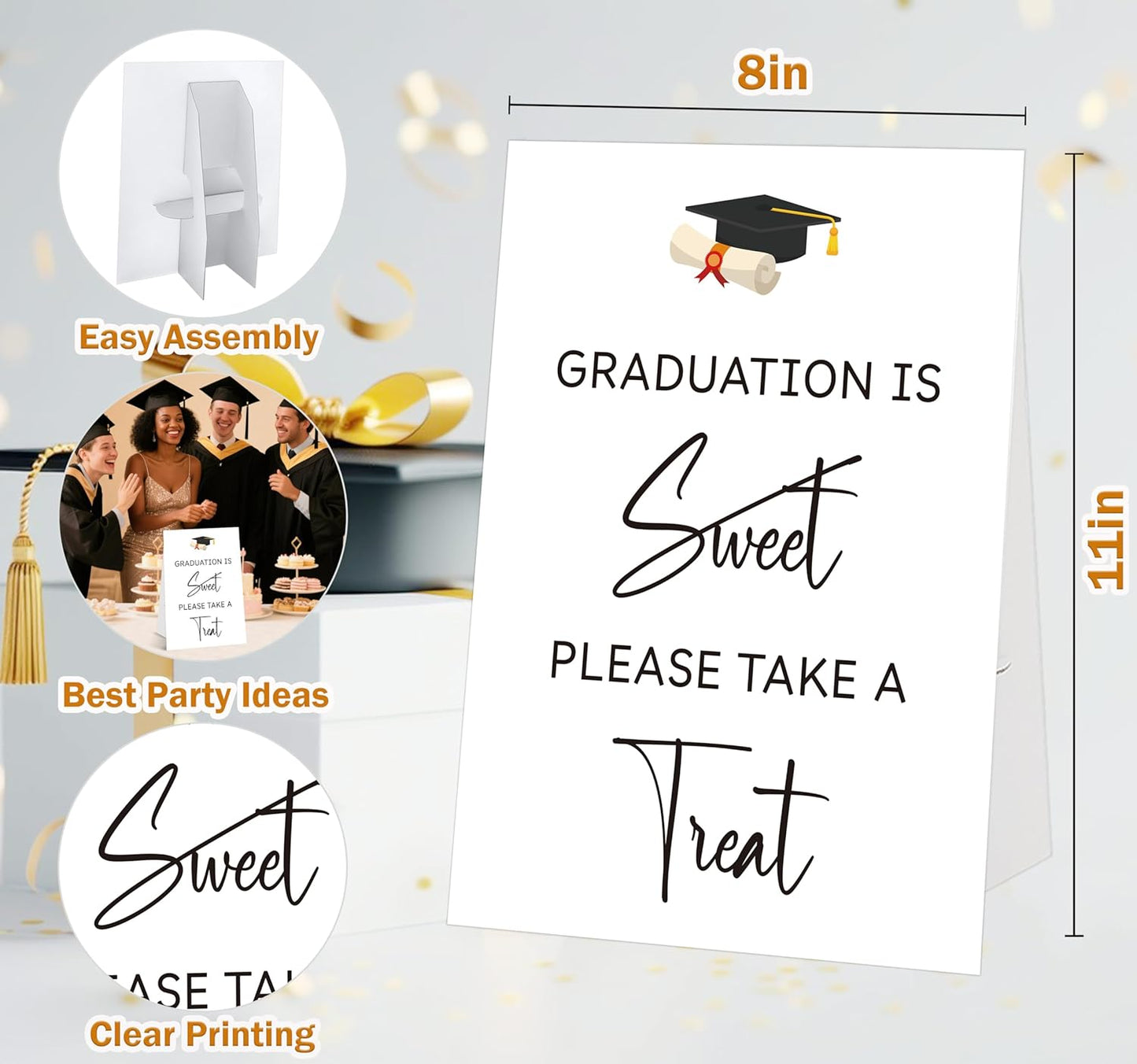 Graduation Tabletop Sign, Guestbook Sign, Include One 8×11 Signs with Holder, Graduation Party Signs for Class of 2026, High School College Grad Decoration - QF02