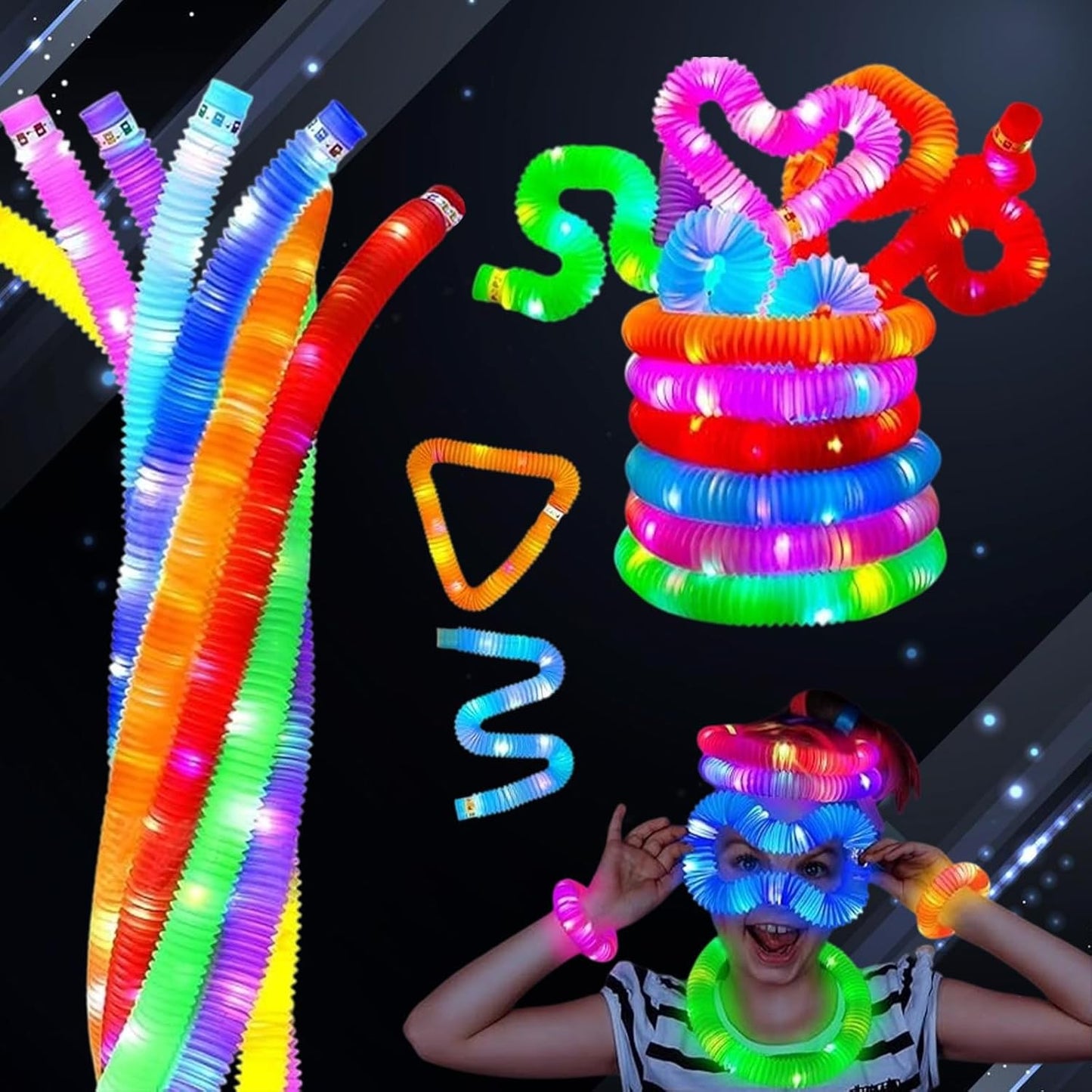 Orange 12PCS Glow Sticks Stocking Stuffers Party Favors-Glow in The Dark Party Supplies for Kids and Adults, Perfect for Festivals, Birthday Parties, Raves, Concerts, and Camping Decorations