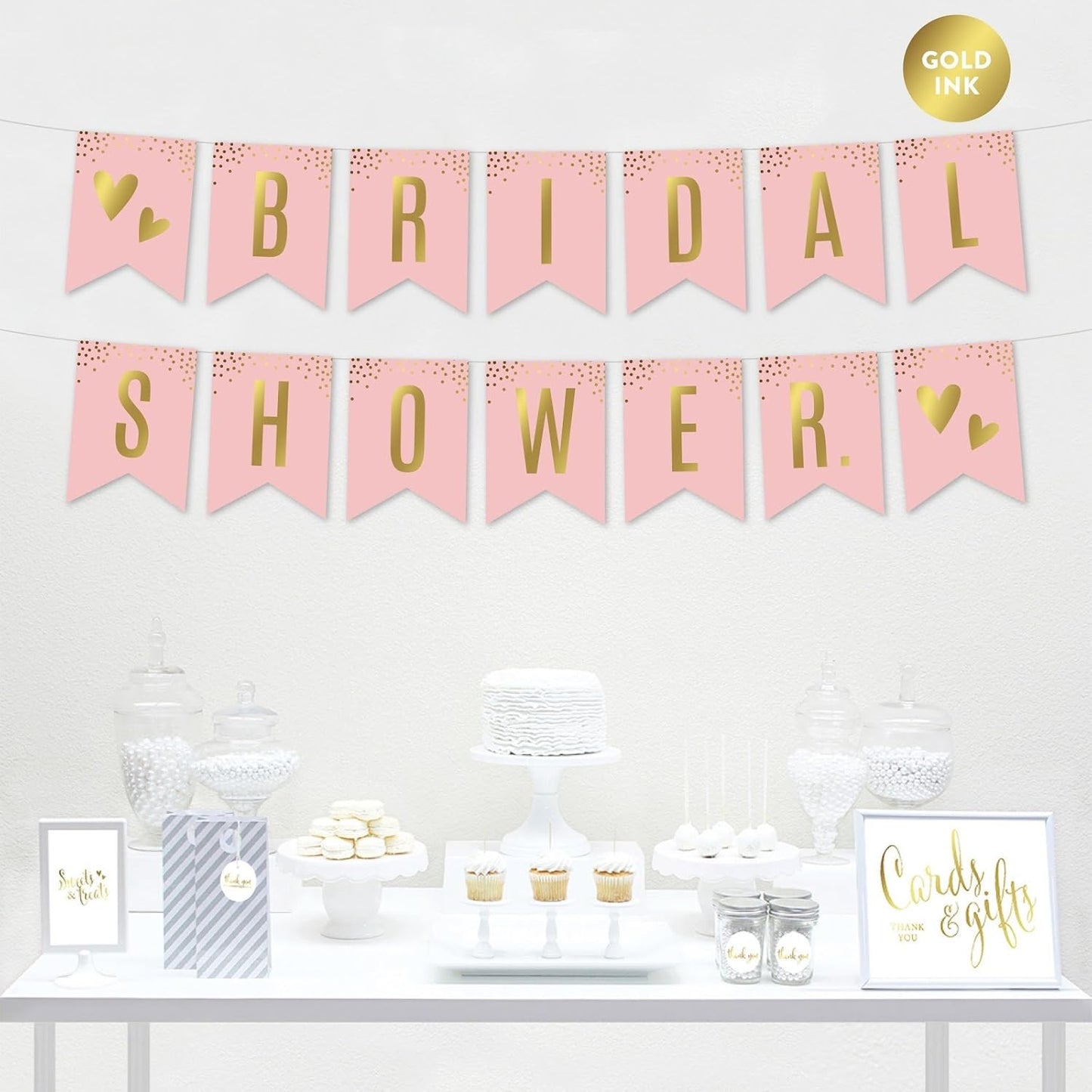 Andaz Press Blush Pink and Metallic Gold Confetti Polka Dots Bachelorette Party Bridal Shower Collection, Scavenger Hunt Game Cards, 20-Pack