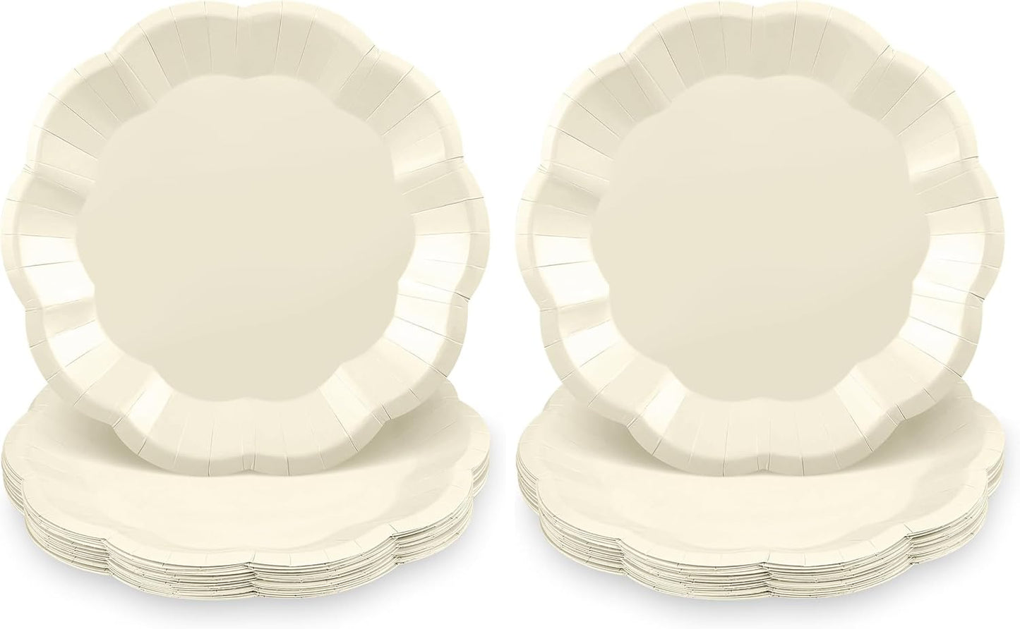 NatNarr 30 Pcs Sage Green Paper Plates, 7 Inch Scalloped Paper Plates Small Dessert Cake Plate Cute Party Plate Disposable Sage Greens Party Supplies for Wedding, Baby Bridal Shower, Birthday
