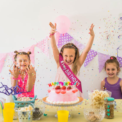 It's My Birthday Sash Black Glitter Sash with Hot Pink Foil Happy Birthday Decorations for Women Girls Men Boys Black Party Decorations