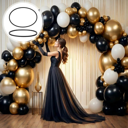 LemonRoad 200 Pcs Black Rubber Bands for Balloon Arch Elastic Tying Bands for Balloon Garland Background Curtain Decoration Fixing and Connecting 3.15 Inch Folded Length