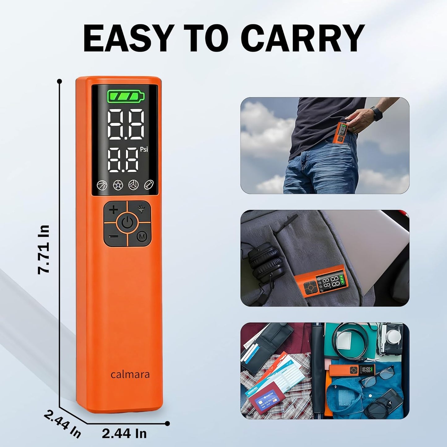 Z10 Electric Ball Pump for Sport Ball,2000mAh 15 PSI Portable Automatic Air Pump Fast Ball Inflator with 2 Needles,Precise Pressure Gauge for Basketball Football Volleyball Soccer