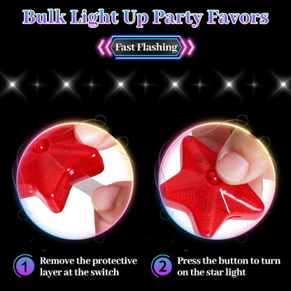 8 Pcs Light Up Necklaces Flashing Star Bead Necklaces Glow In The Dark Party Supplies for Weddings Birthday Valentines Mardi Gras July 4th Halloween Christmas