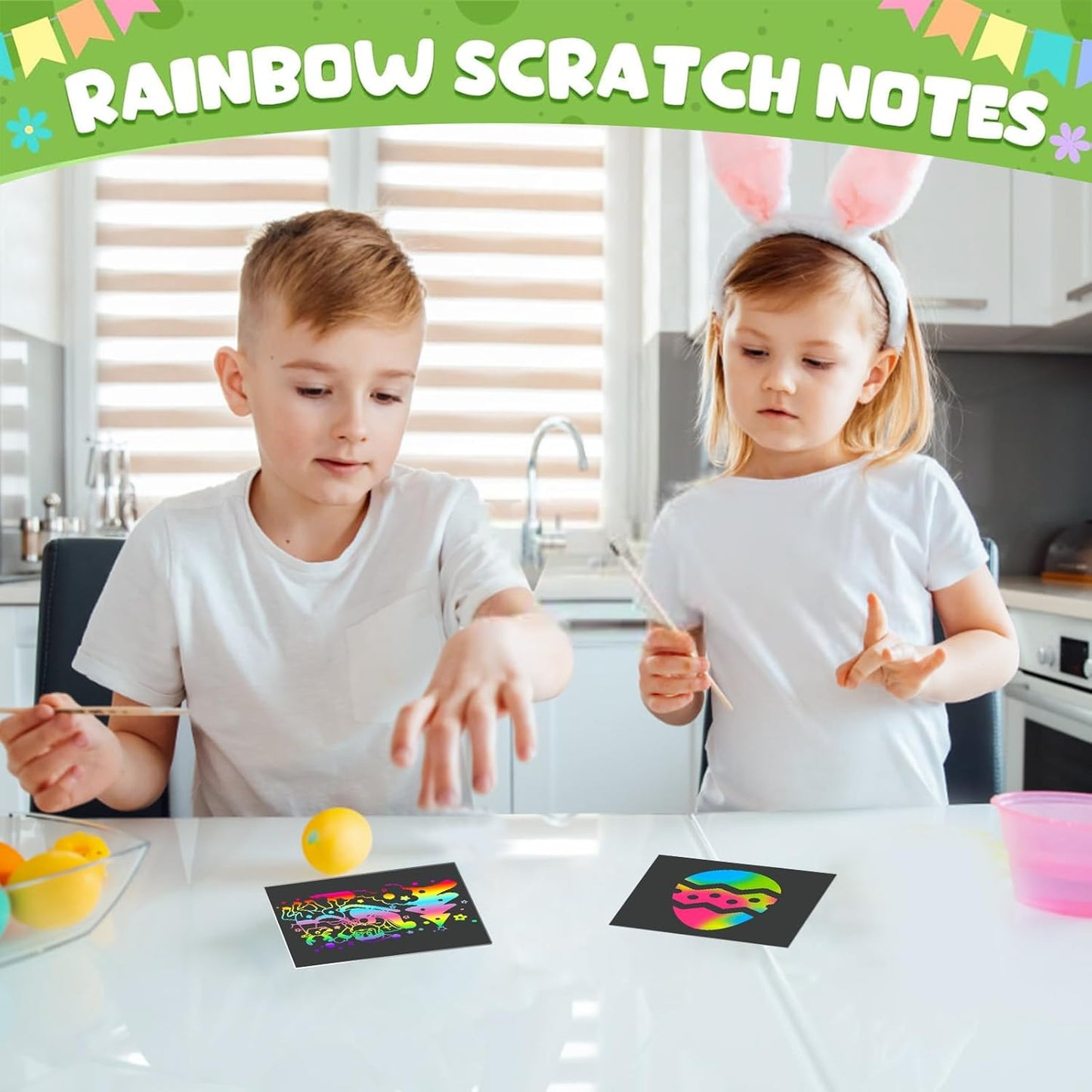 MEUOFLANMEE Rainbow Scratch Paper for Kids: Classroom Art Crafts Back to School Supplies for Girls Boys Teens 4-12 Year Old Stocking Stuffers Party Favors Toys Games Easter Basket Stuffers Notes 150