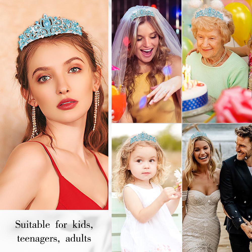 Birthday Sash for Women,Birthday Crown Tiaras for Women,Gold Rhinestone Queen Sash and Crown Tiara Headband for Party Decorations