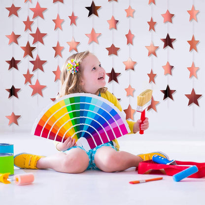 Patelai Glitter Star Garland Banner 2026 Graduation Decor 130 Feet Star Hanging Banner Twinkle Backdrop for Party Birthday Classroom Wedding Supplies(Gold)