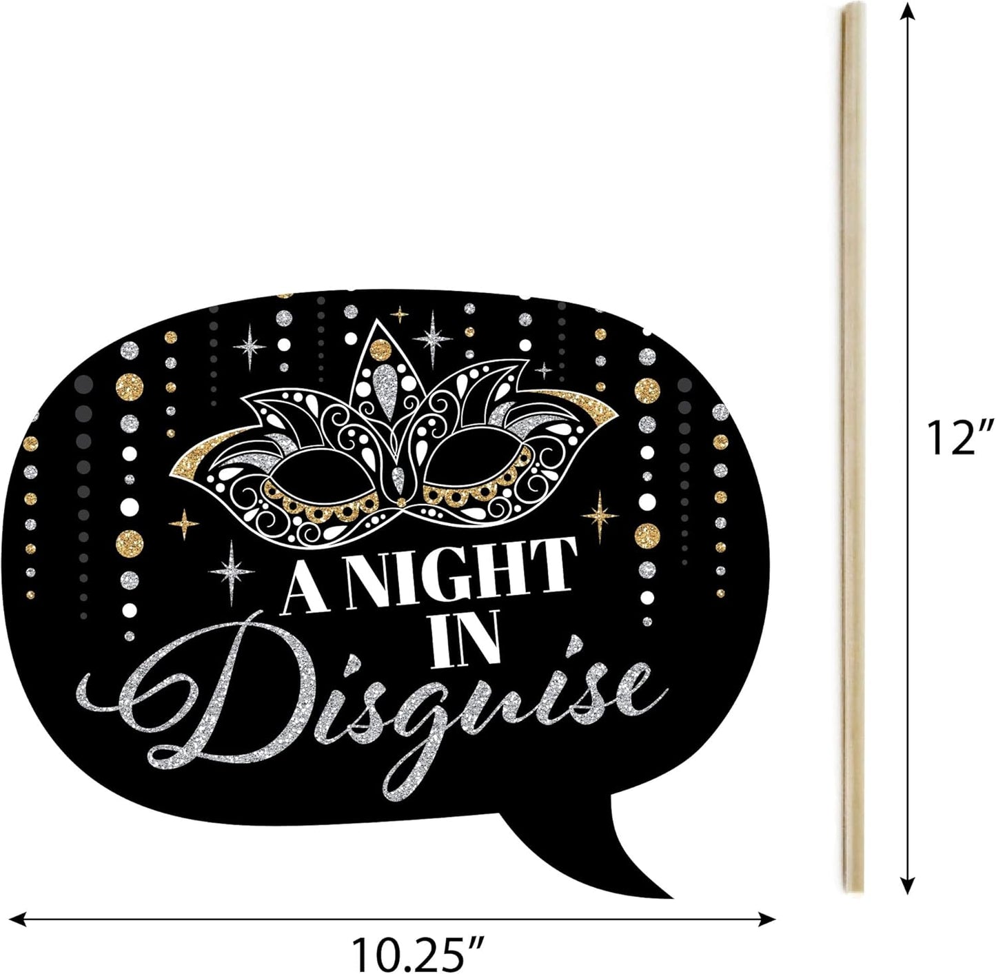 Big Dot of Happiness Prom - Photo Booth Props Kit, Dance Decorations, Photography Accessories, Party Decor- 20 Piece set