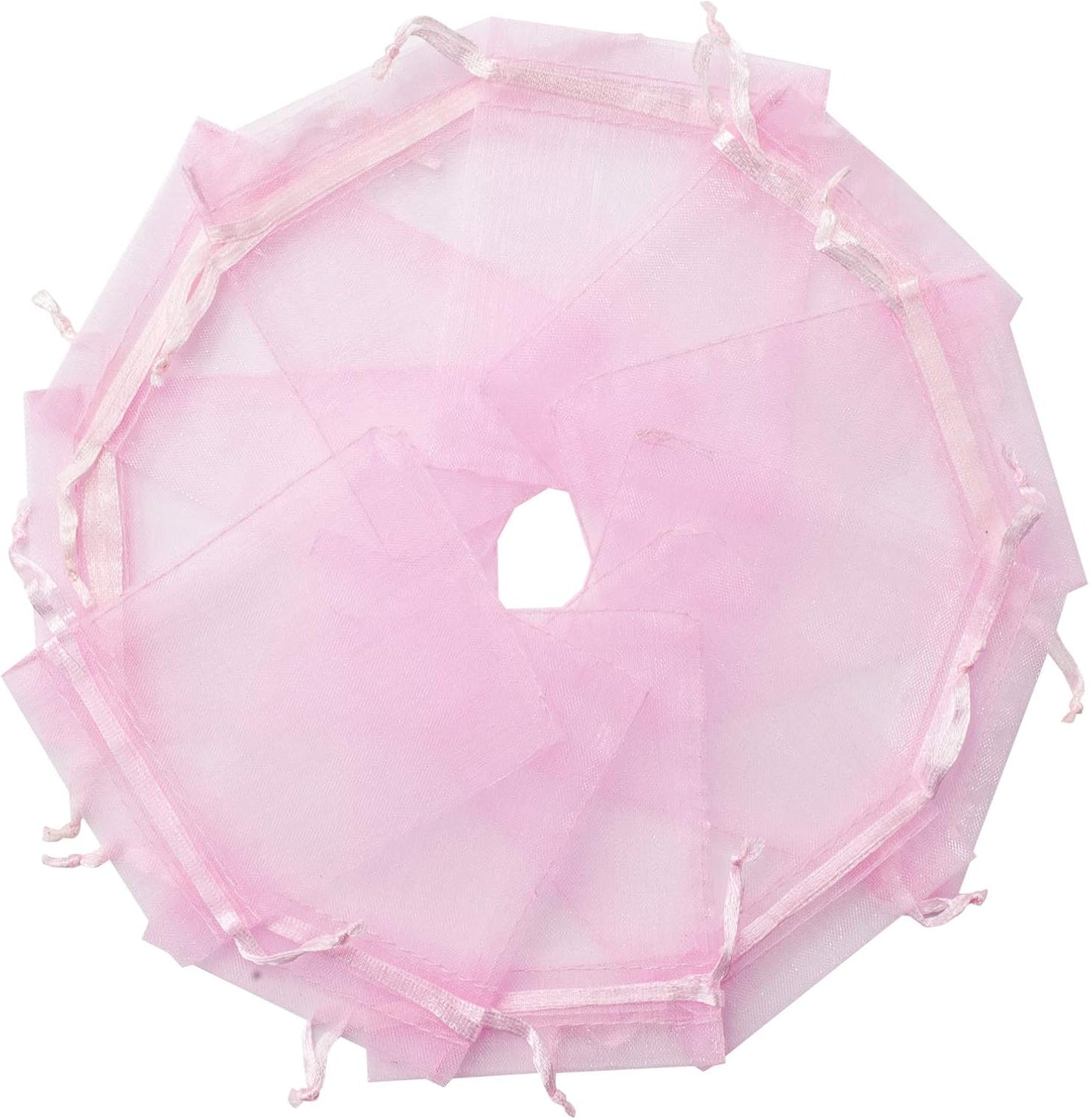 100pcs White Organza Bags 2x3 inch Sheer Drawstring Gift Bags Jewelry Pouches Wedding Party Christmas Favor Gift Bags, Little Mesh Gift Pouches Mini Candy Bags for Small Presents Earrings