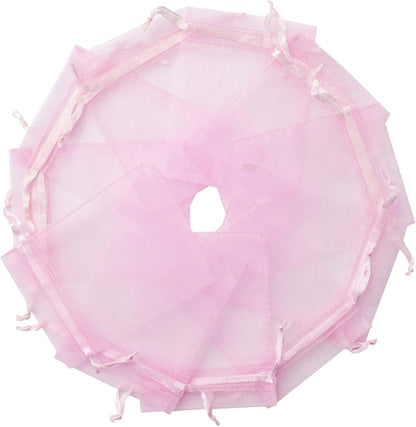 100pcs White Organza Bags 2x3 inch Sheer Drawstring Gift Bags Jewelry Pouches Wedding Party Christmas Favor Gift Bags, Little Mesh Gift Pouches Mini Candy Bags for Small Presents Earrings