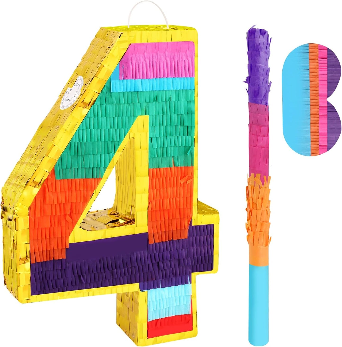 Dinosaur Pinata - Dinosaur Decorations with a Blindfold and Bat for Boys Girls Animal Themed Birthday Party Kids Classroom Game Decorations Supplies (15.7 x 11.4 x 3.1 Inches)