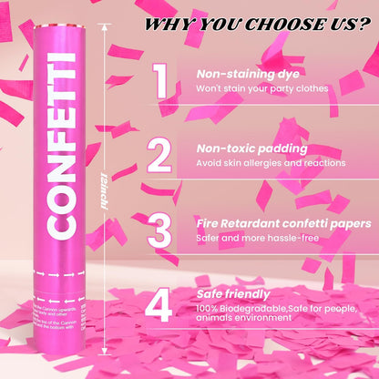 Confetti Cannon Yellow Biodegradable Confetti Poppers 12Pack Party Poppers Shooters Yellow Sticks for Wedding Graduation Engagement Anniversary Bridal Shower Valentines Day Birthday