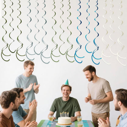 36 Pcs Blue Hanging Swirl Decorations Ombre Royal Blue White Felt Swirl Streamer Spiral Ceiling Garland for Birthday Wedding Baby Shower Graduation Under The Sea Nautical Ahoy Achor Party Supplies