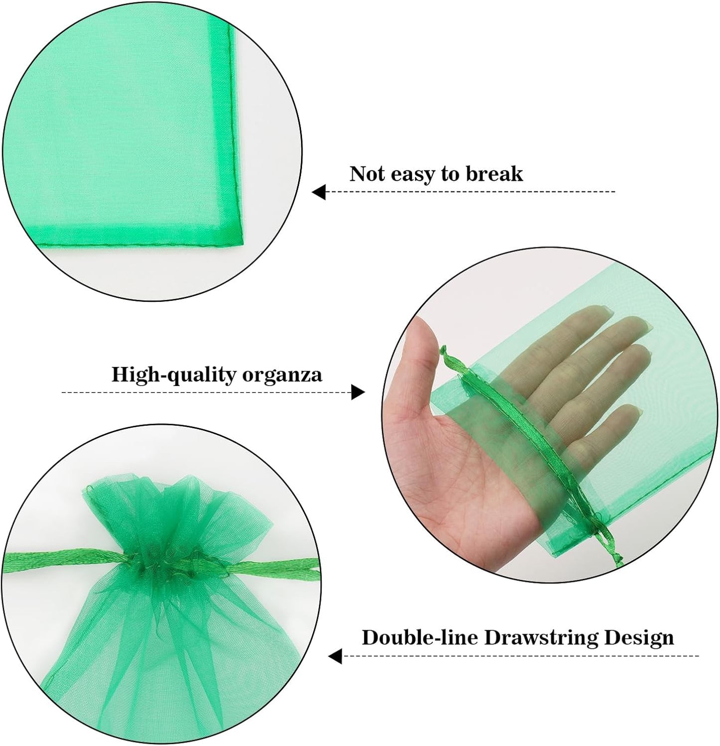 joycraft 50Pcs Organza Bags, 2x3 inch Gift Favor Bags, White Wedding Favor Bags, Jewelry Pouches with Drawstring, Mesh Bags Drawstring for Jewelry, Festival, Makeup, Candy, Desserts